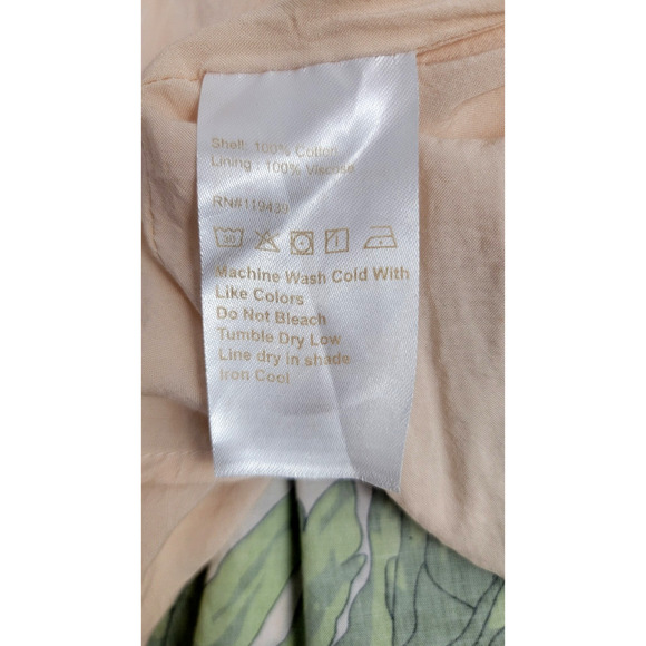 Julie Brown New York Ruffle Bell Sleeves Floral Dress Women Size L White Lotus - Picture 11 of 12